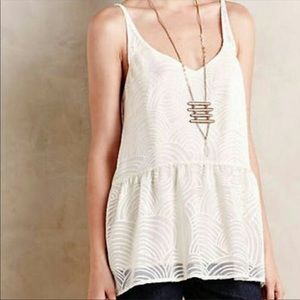 Anthropologie HD in Paris White Tank with Detailing Small